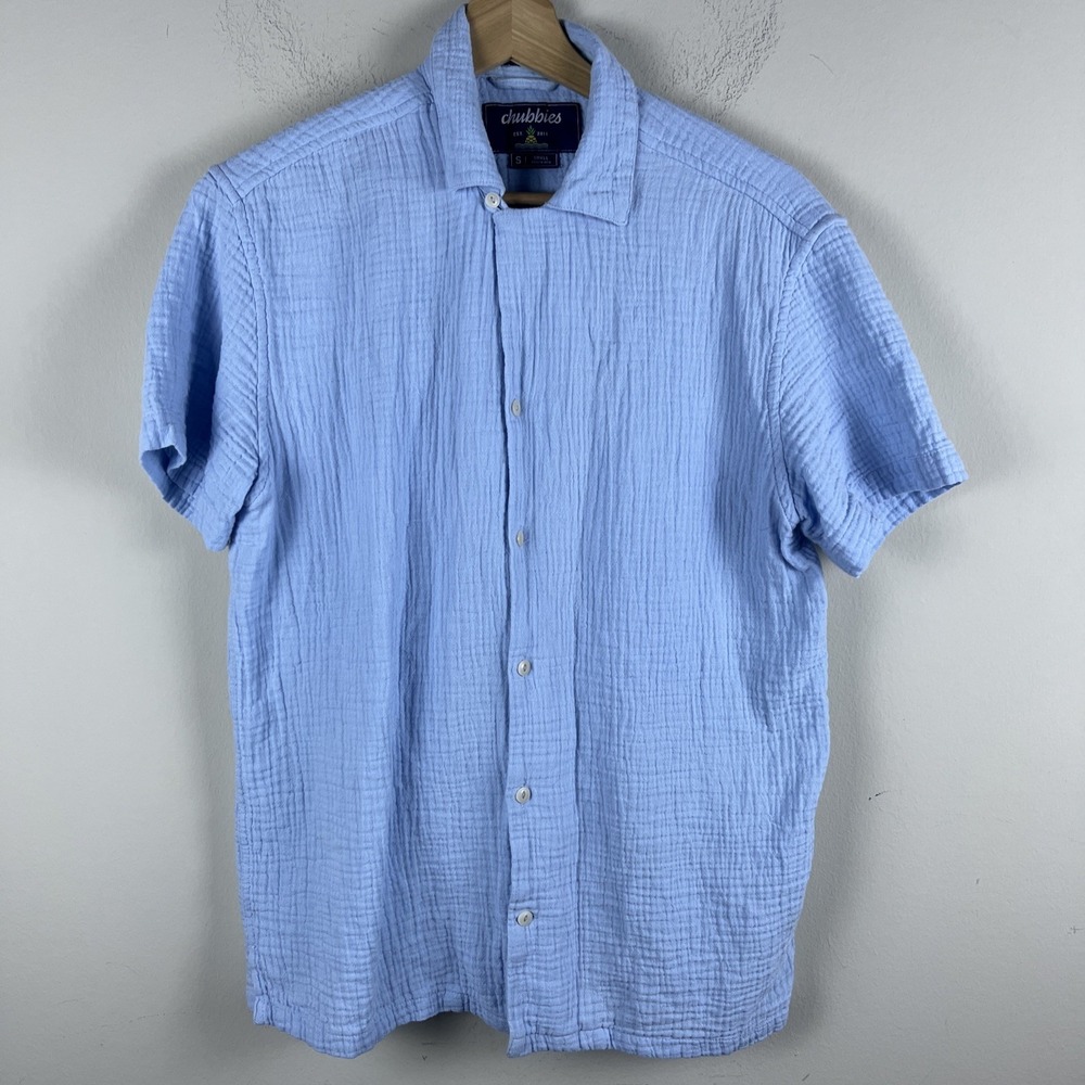 Chubbies Men's Small Sunday Light Blue Cotton Short Sleeve‎
